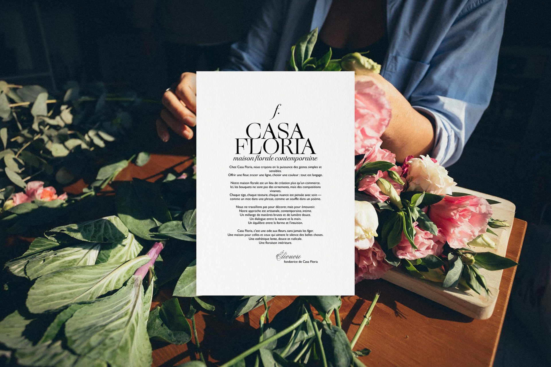 Projet Casa Floria – identité visuelle fleuriste contemporaine