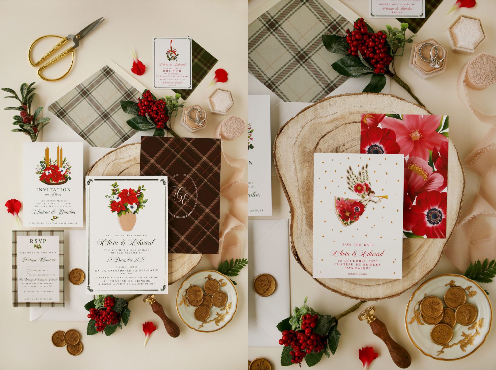 Papeterie de mariage sur papier texturé – création Rhoedaé pour Maison Célestine