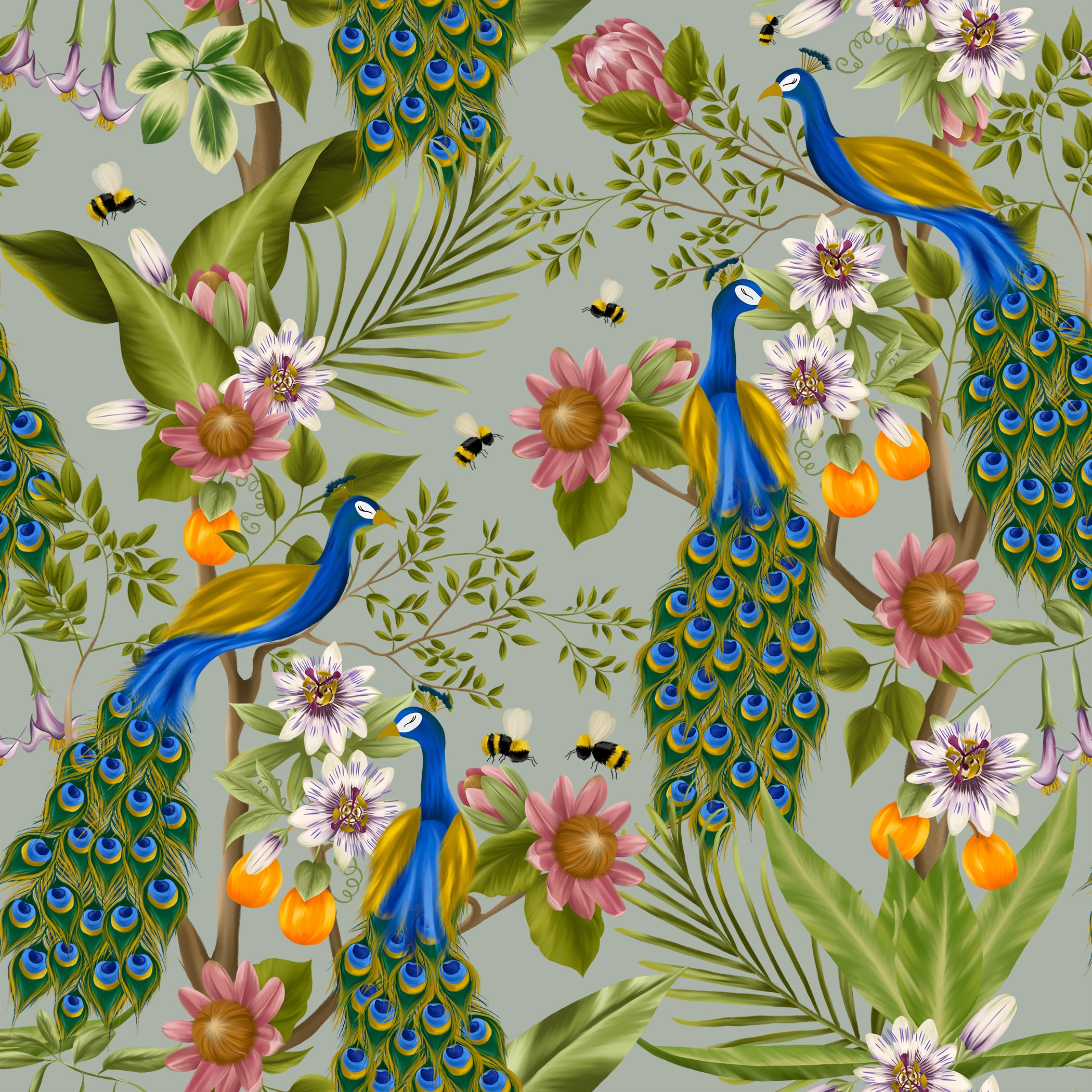 Motif illustré – design textile et papeterie – Rhoedaé