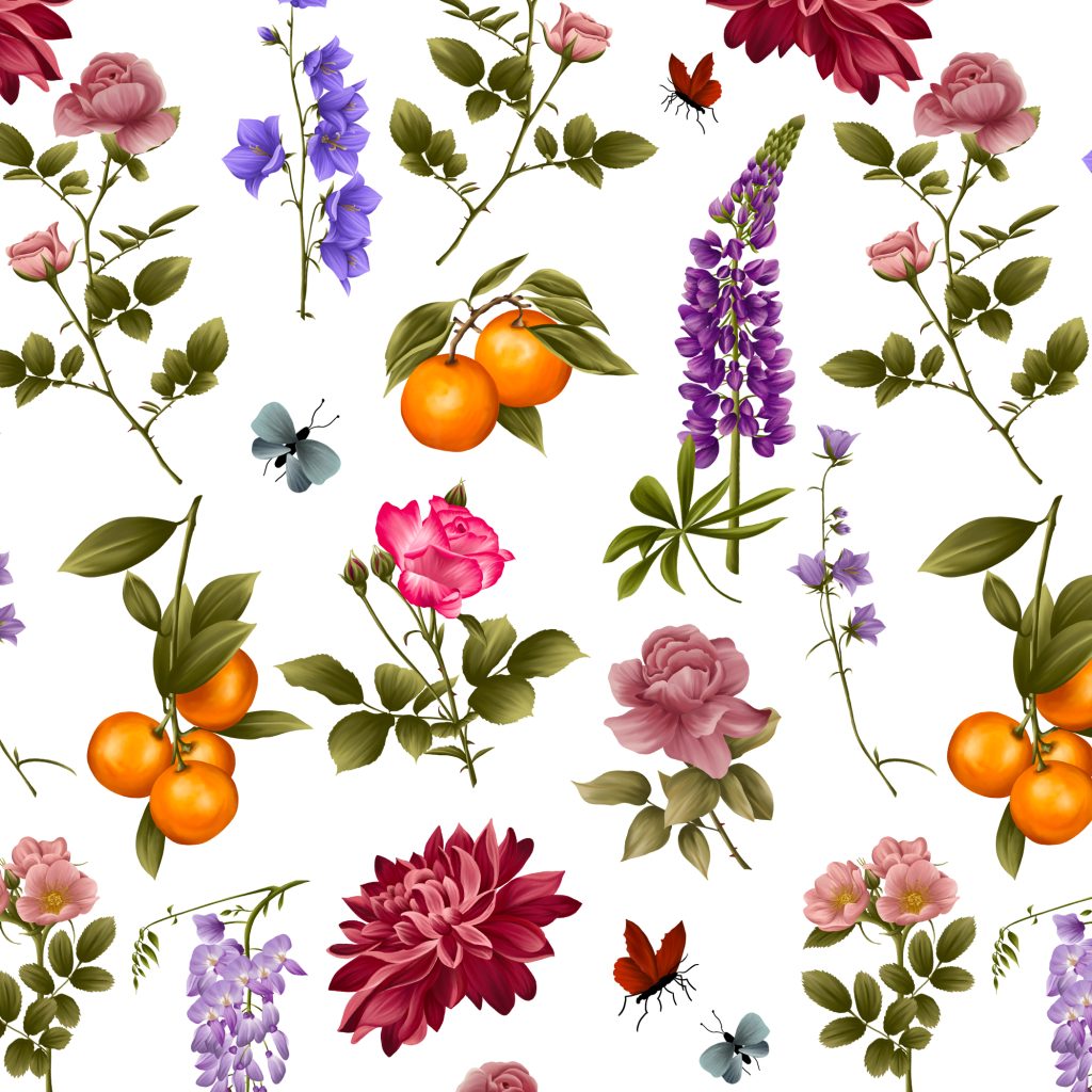 Motif illustré – design textile et papeterie – Rhoedaé