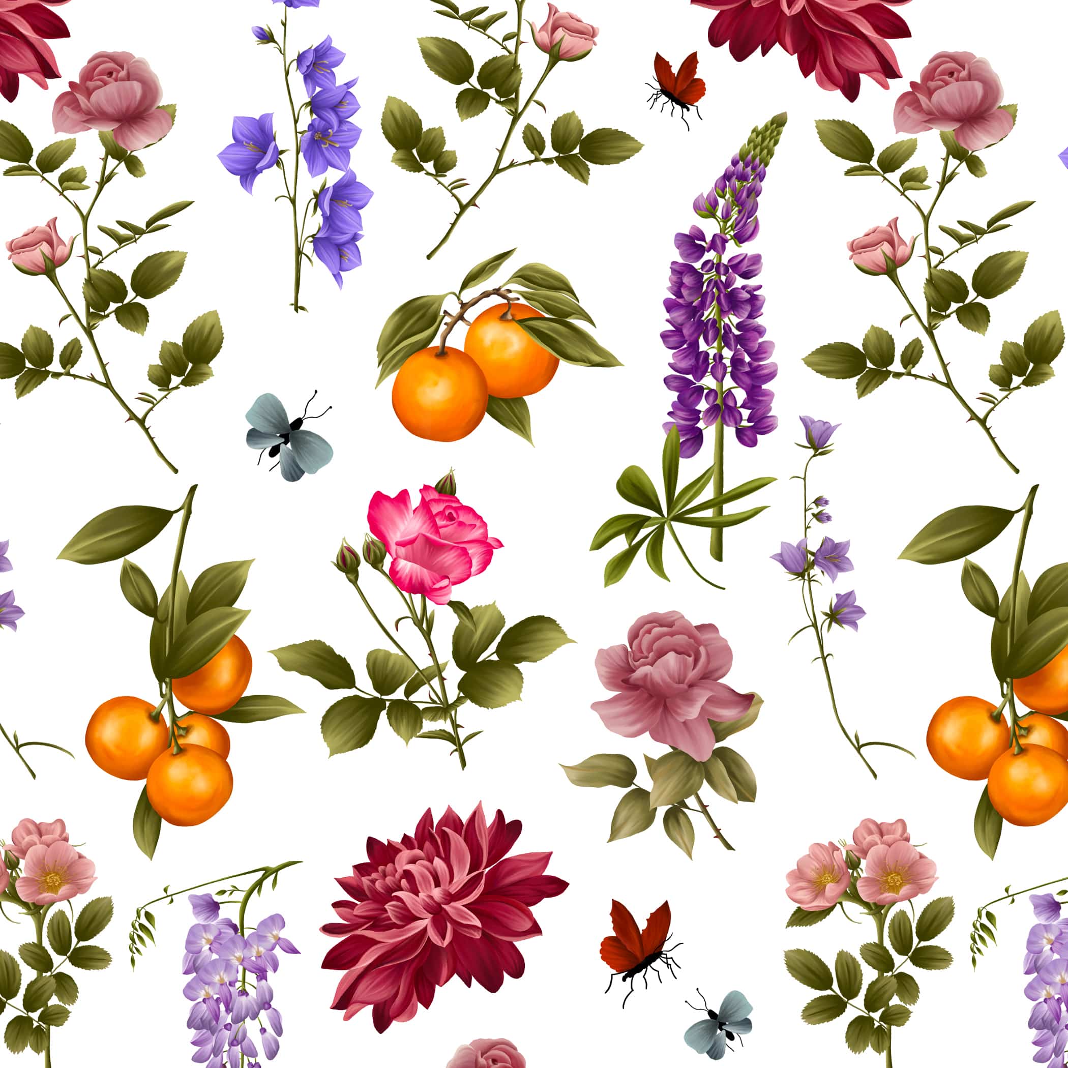 Motif illustré – design textile et papeterie – Rhoedaé