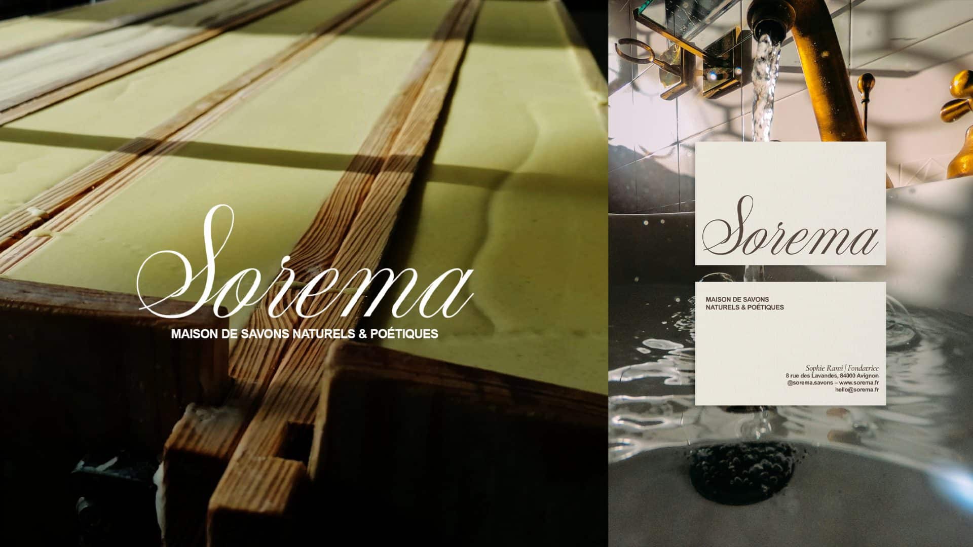 identité visuelle de la marque de savons Sorema – branding artisanal et poétique