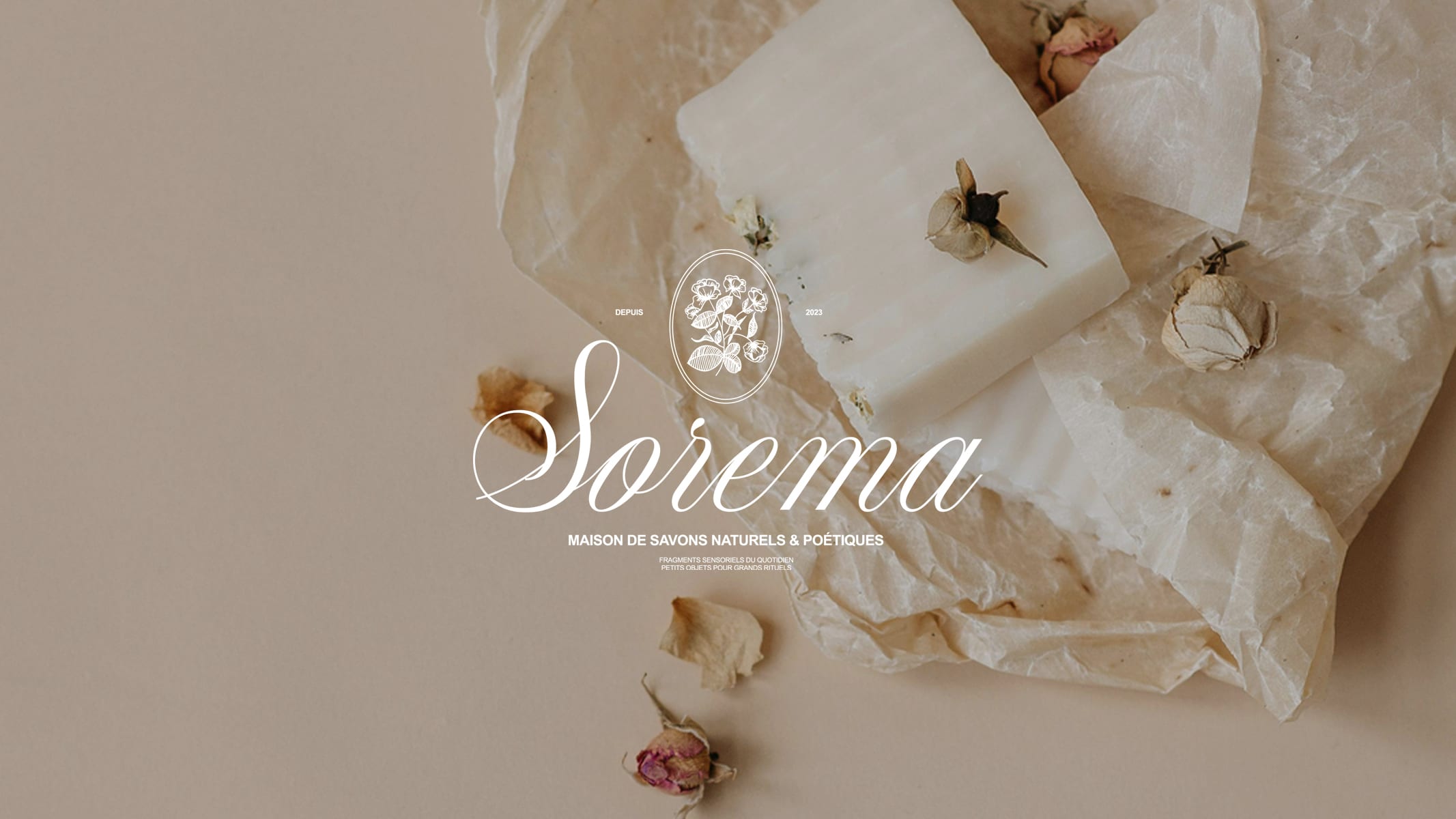 identité visuelle de la marque de savons Sorema – branding artisanal et poétique