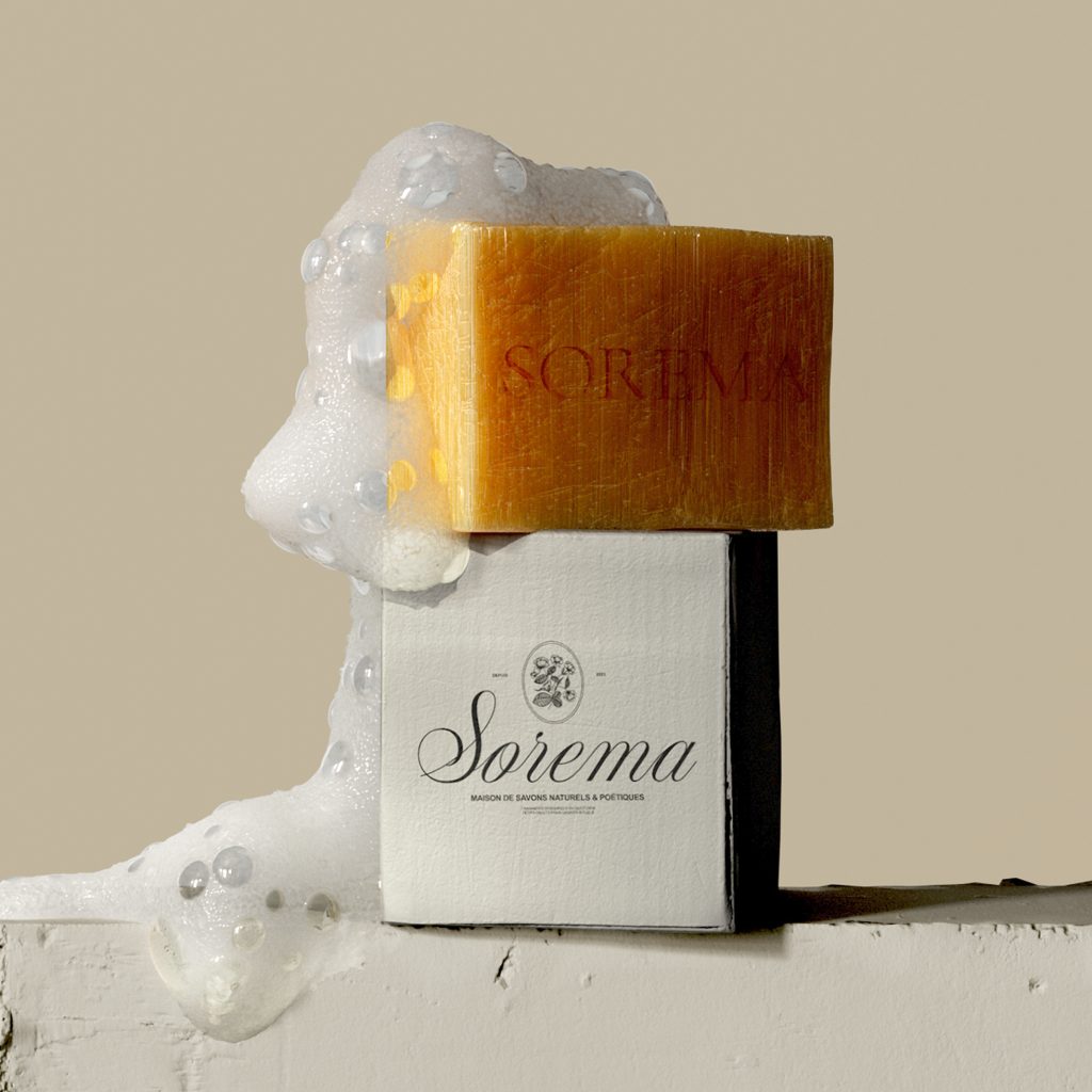 identité visuelle de la marque de savons Sorema – branding artisanal et poétique