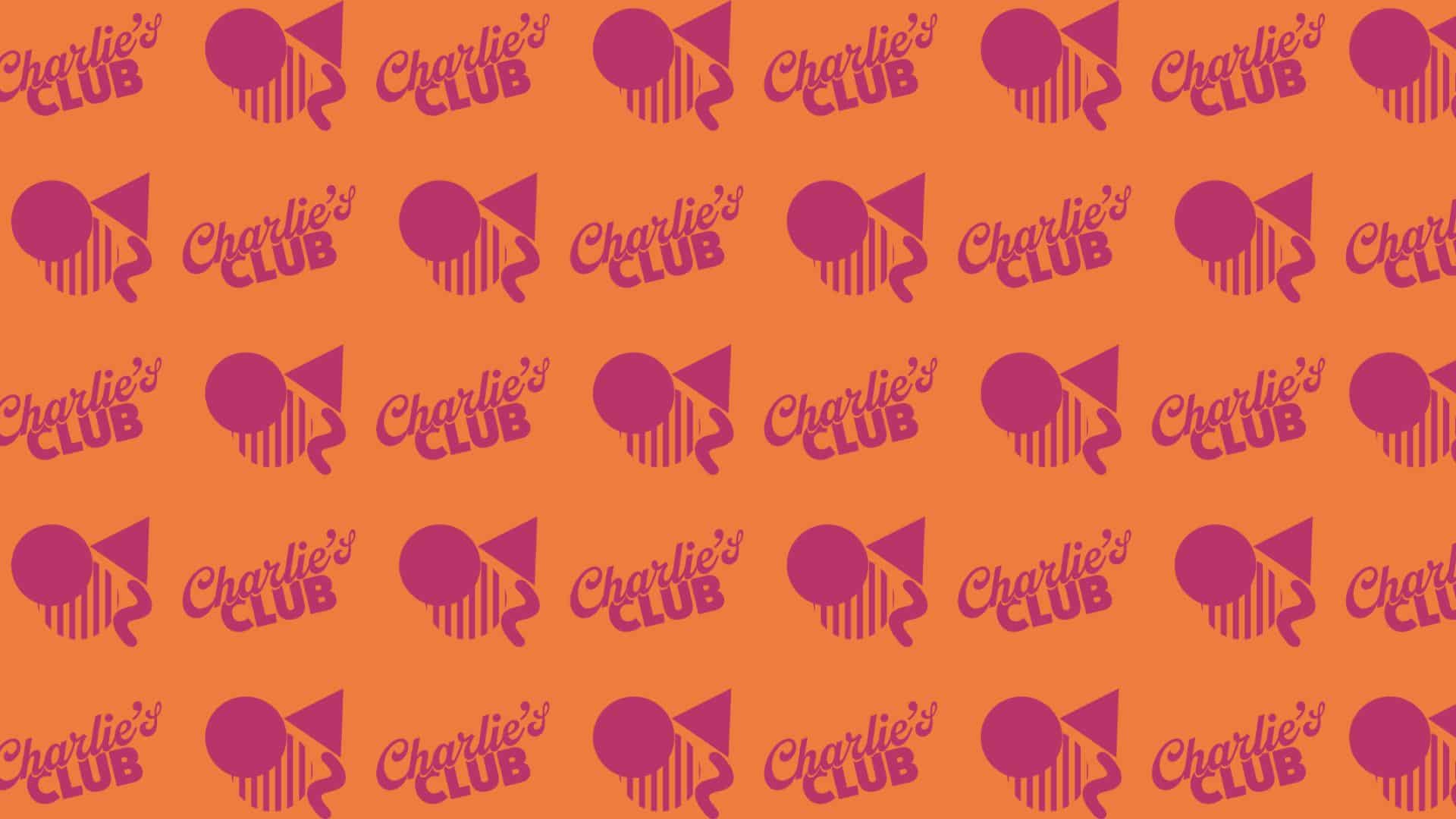 Identité visuelle Charlie’s Club – marque de vêtements vintage upcyclés, logo coloré et supports imprimés par le studio Rhoedaé