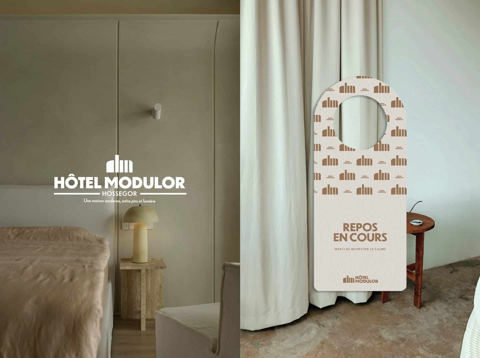 Identité Visuelle hôtel Modulor par le studio de graphisme Rhoedaé au Pays Basque