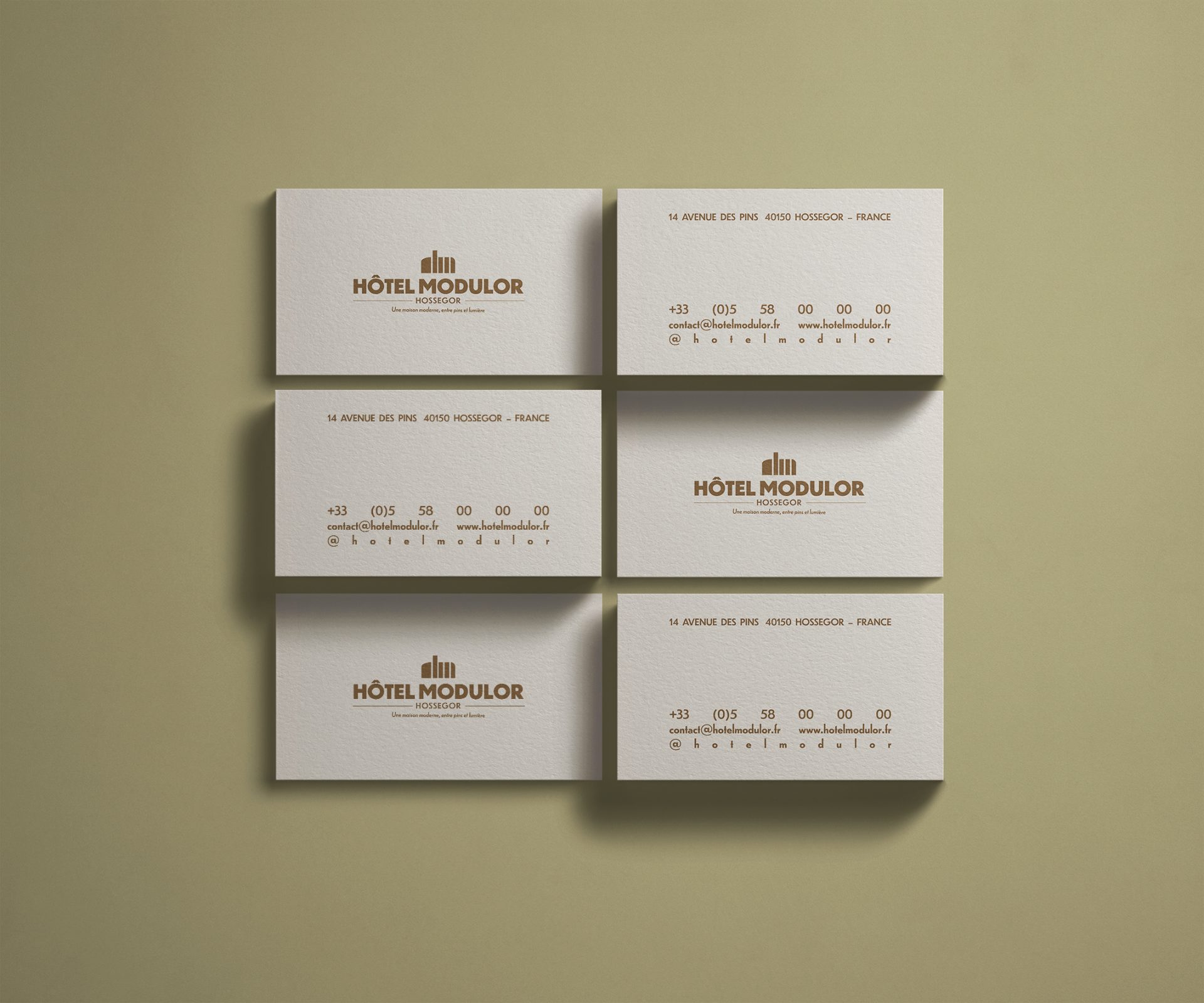 Identité Visuelle hôtel Modulor par le studio de graphisme Rhoedaé au Pays Basque