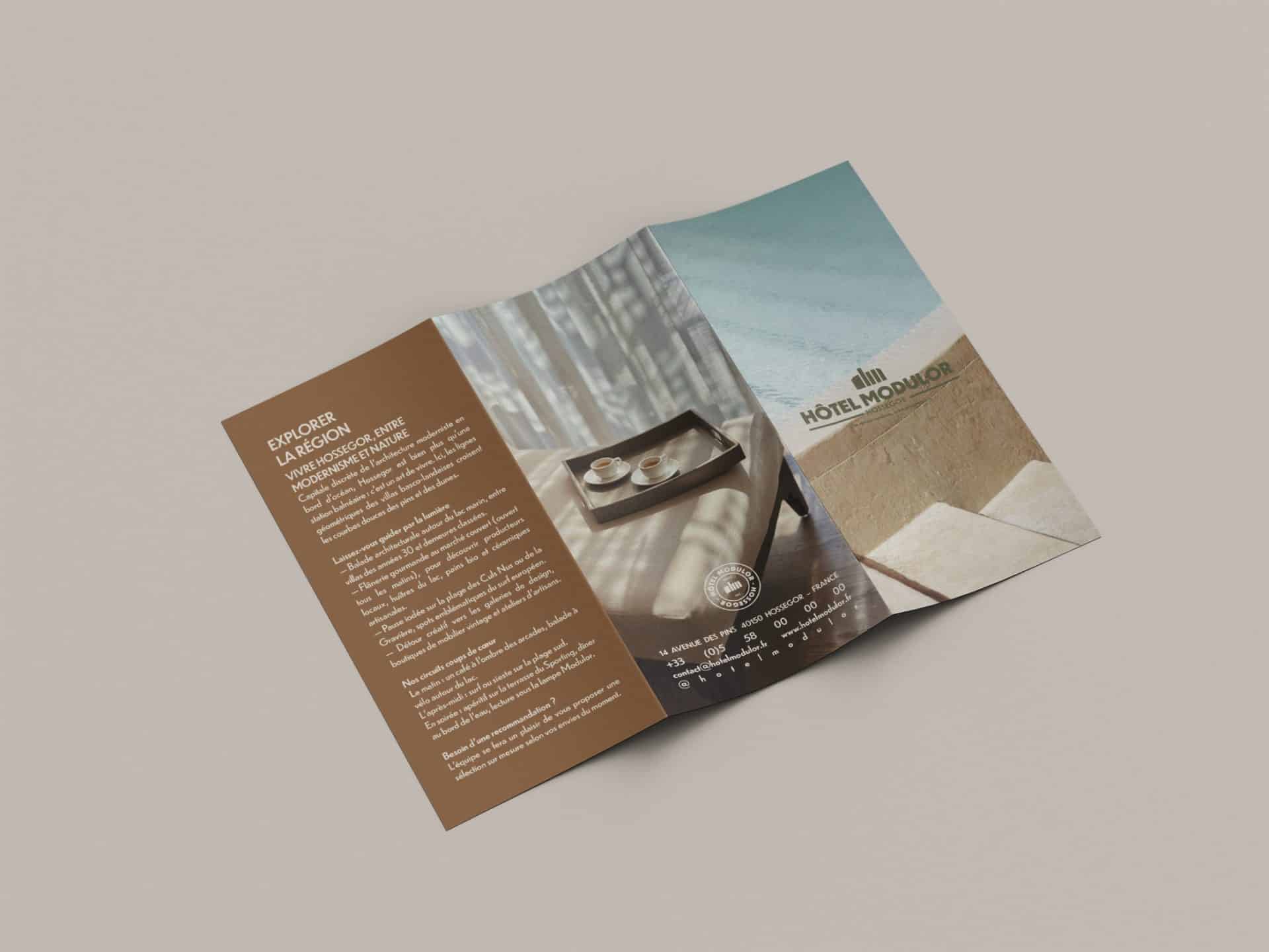Identité Visuelle hôtel Modulor par le studio de graphisme Rhoedaé au Pays Basque